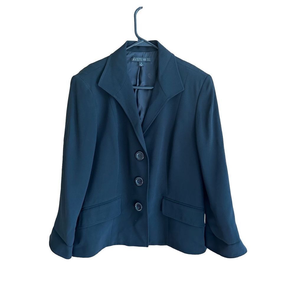 Lafayette 148 Womens black button down blazer sz 12
